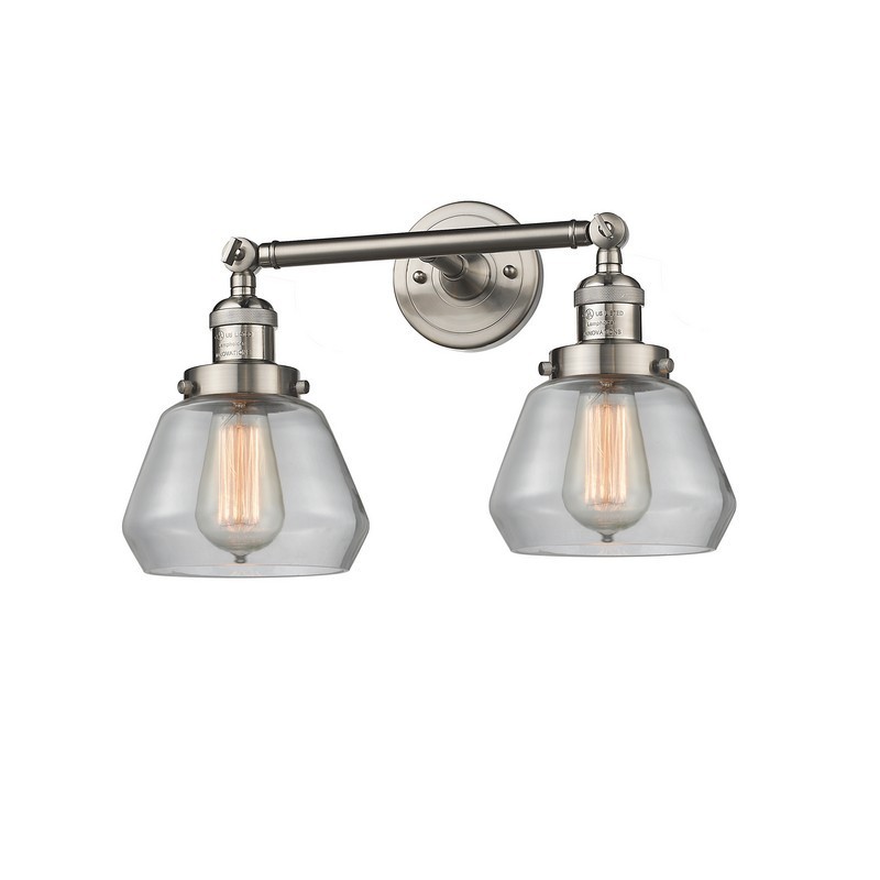 INNOVATIONS LIGHTING 208-G172 FRANKLIN RESTORATION FULTON 16 1/2 INCH TWO LIGHT WALL OR CEILING MOUNT CLEAR GLASS VANITY LIGHT