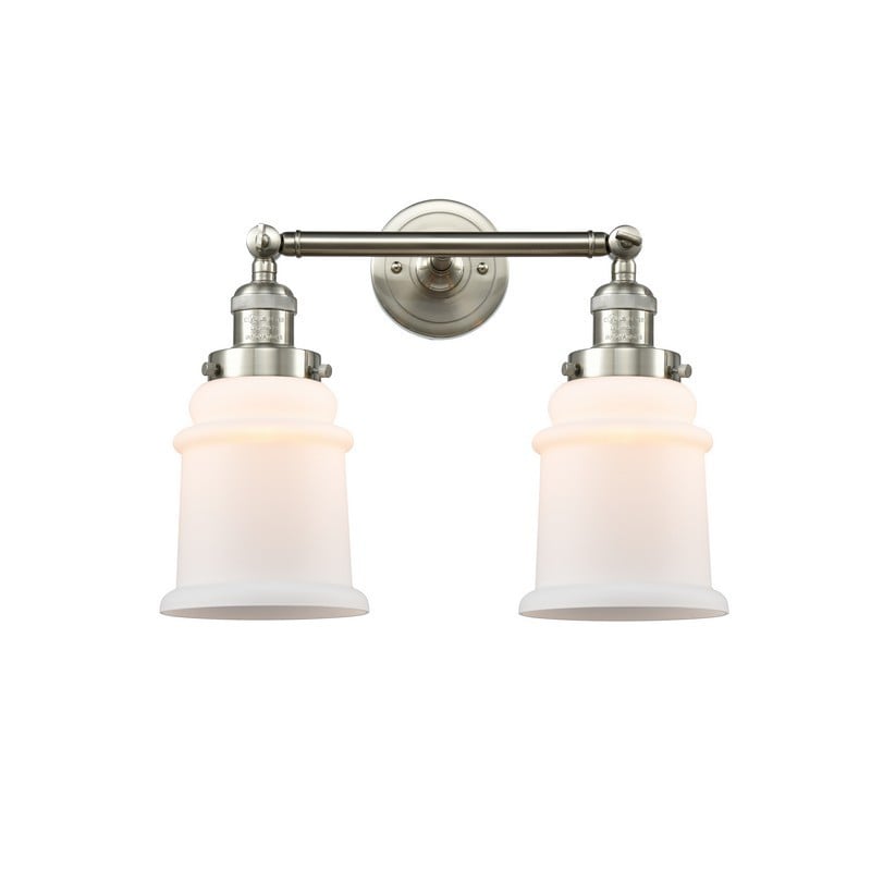 INNOVATIONS LIGHTING 208-G181 FRANKLIN RESTORATION CANTON 2 LIGHT 16 1/2 INCH WALL MOUNT MATTE WHITE GLASS VANITY LIGHT