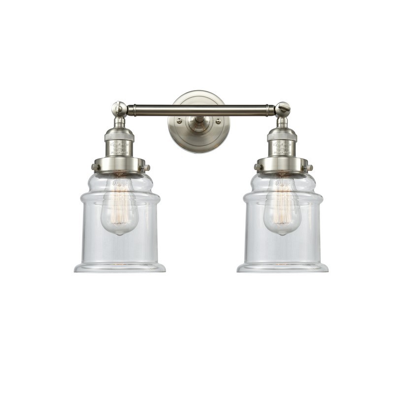 INNOVATIONS LIGHTING 208-G182 FRANKLIN RESTORATION CANTON 16 1/2 INCH TWO LIGHT WALL OR CEILING MOUNT CLEAR GLASS VANITY LIGHT