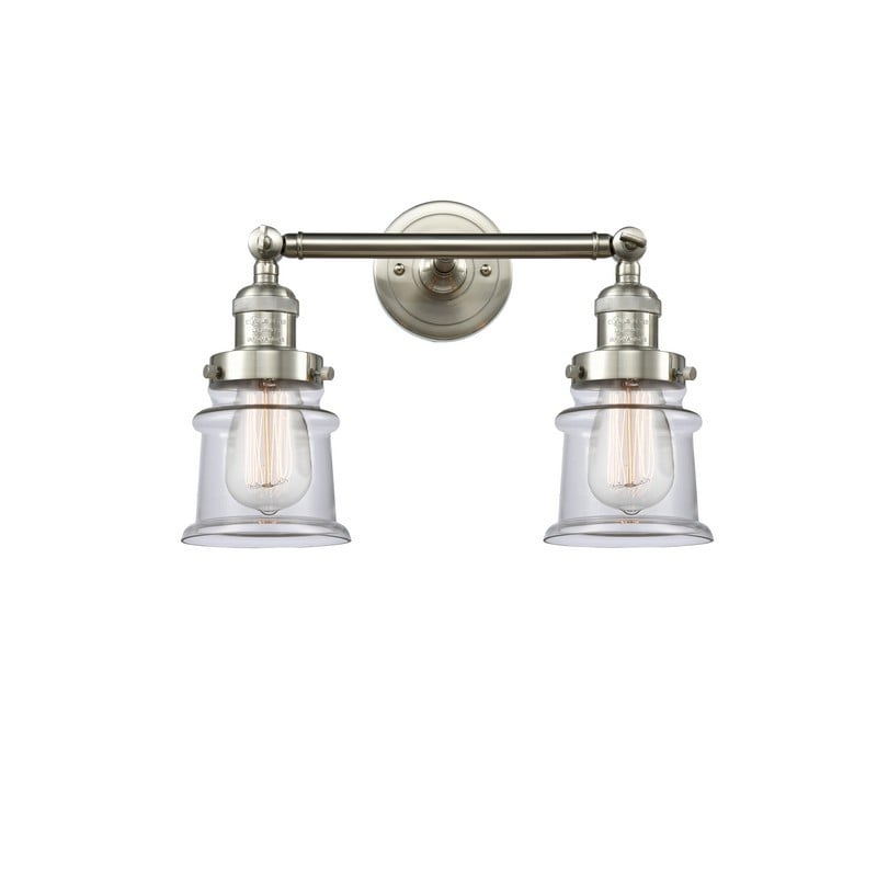 INNOVATIONS LIGHTING 208-G182S FRANKLIN RESTORATION CANTON 2 LIGHT 16 1/2 INCH WALL MOUNT CLEAR GLASS VANITY LIGHT