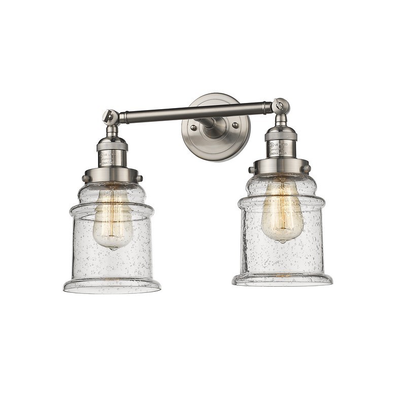 INNOVATIONS LIGHTING 208-G184 FRANKLIN RESTORATION CANTON 16 1/2 INCH TWO LIGHT WALL OR CEILING MOUNT SEEDY GLASS VANITY LIGHT