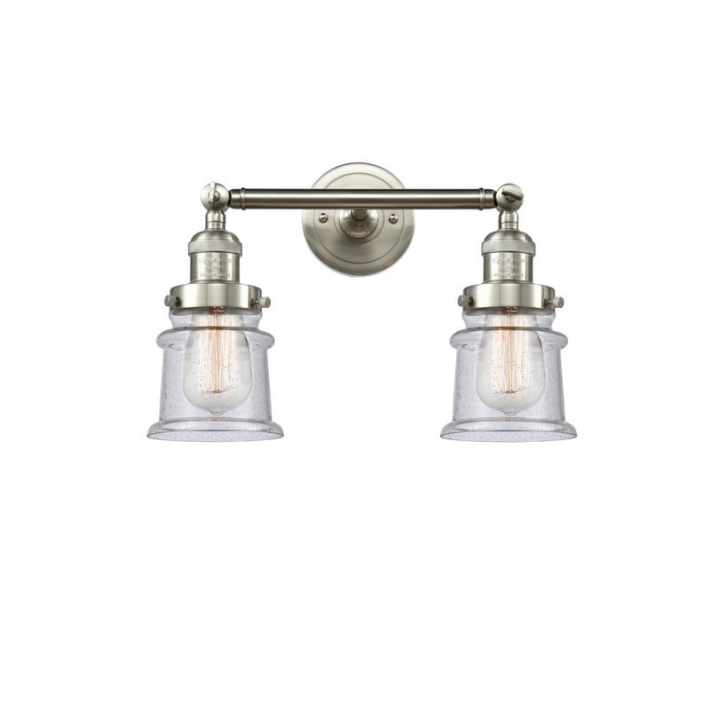 INNOVATIONS LIGHTING 208-G184S FRANKLIN RESTORATION CANTON 2 LIGHT 16 1/2 INCH WALL MOUNT SEEDY GLASS VANITY LIGHT