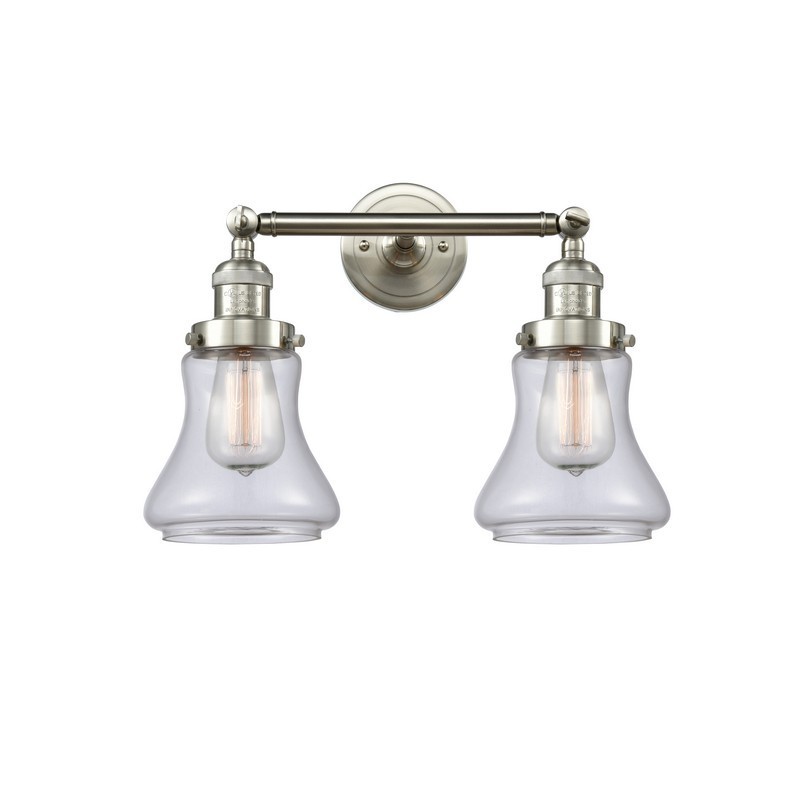 INNOVATIONS LIGHTING 208-G192 FRANKLIN RESTORATION BELLMONT 16 1/2 INCH TWO LIGHT WALL OR CEILING MOUNT CLEAR GLASS VANITY LIGHT