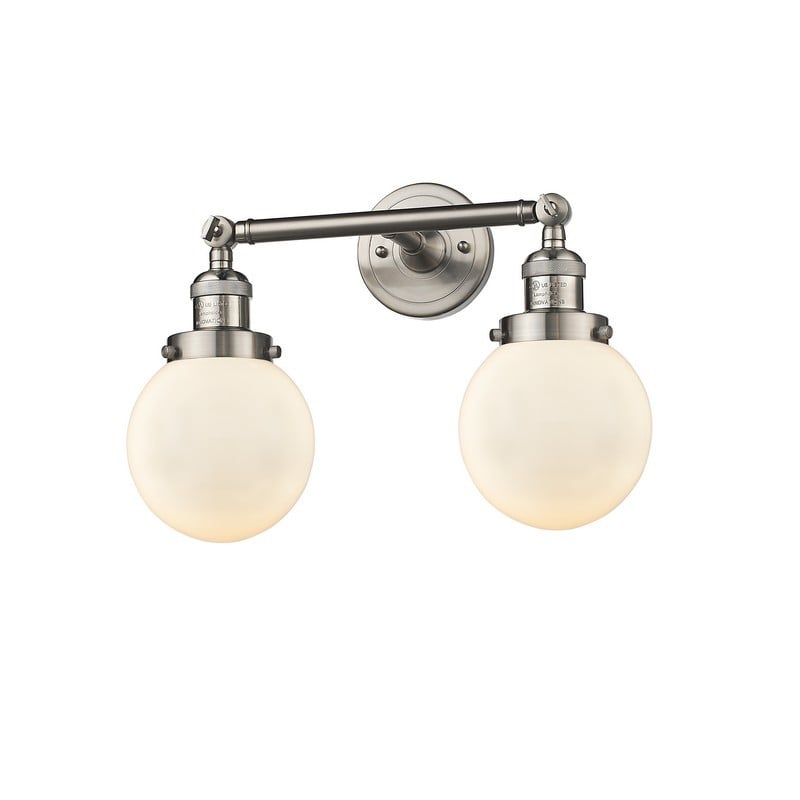 INNOVATIONS LIGHTING 208-G201-6 FRANKLIN RESTORATION BEACON 17 INCH TWO LIGHT WALL MOUNT CASED GLASS VANITY LIGHT