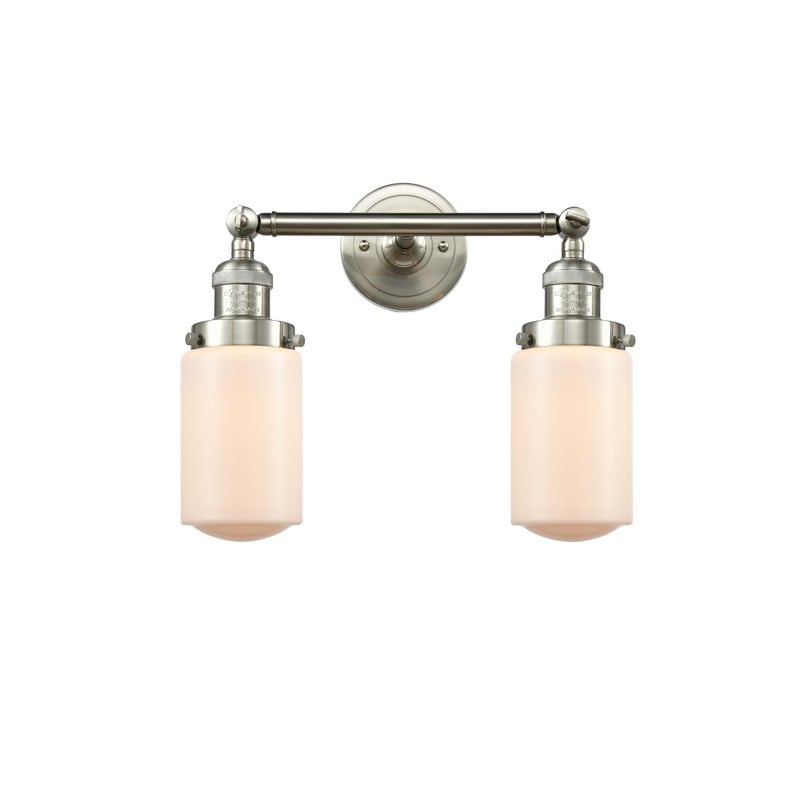 INNOVATIONS LIGHTING 208-G311 FRANKLIN RESTORATION DOVER 2 LIGHT 14 INCH MATTE WHITE GLASS VANITY LIGHT