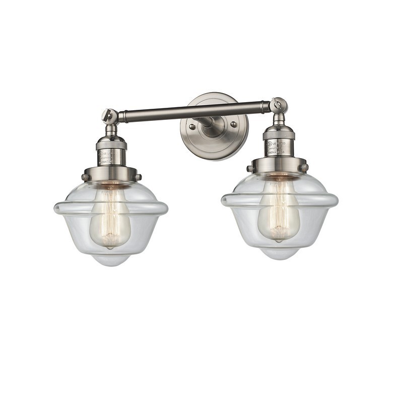 INNOVATIONS LIGHTING 208-G532 FRANKLIN RESTORATION SMALL OXFORD 17 INCH TWO LIGHT WALL MOUNT CLEAR GLASS VANITY LIGHT