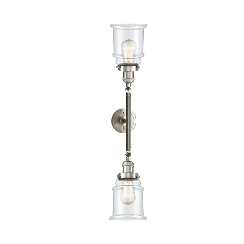 INNOVATIONS LIGHTING 208L-G182 FRANKLIN RESTORATION CANTON 6 INCH TWO LIGHT WALL MOUNT CLEAR GLASS VANITY LIGHT