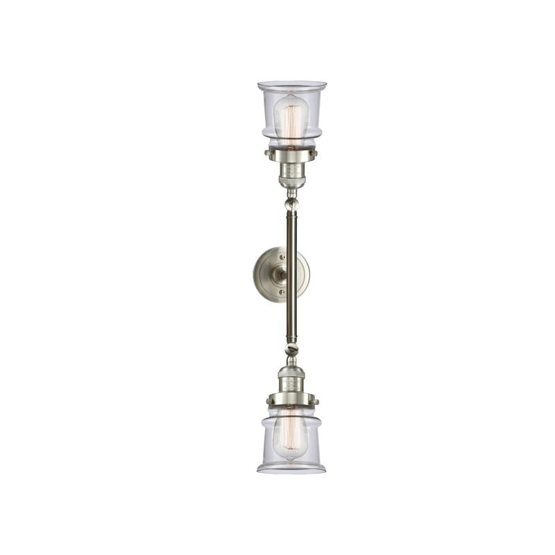 INNOVATIONS LIGHTING 208L-G182S FRANKLIN RESTORATION CANTON 2 LIGHT 6 INCH WALL MOUNT CLEAR GLASS VANITY LIGHT