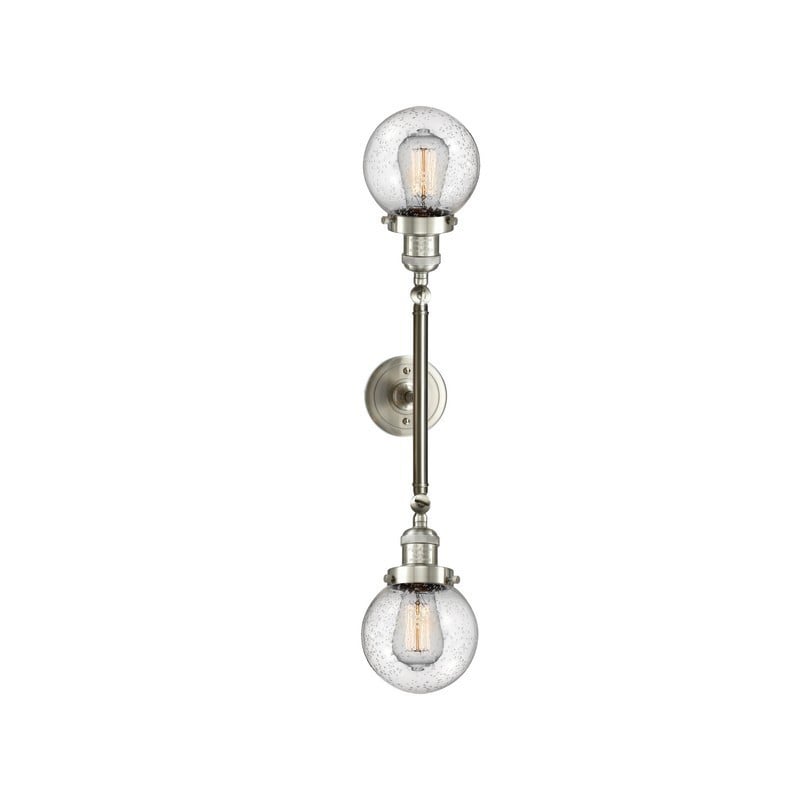 INNOVATIONS LIGHTING 208L-G204-6 FRANKLIN RESTORATION BEACON 6 INCH TWO LIGHT WALL MOUNT VANITY LIGHT