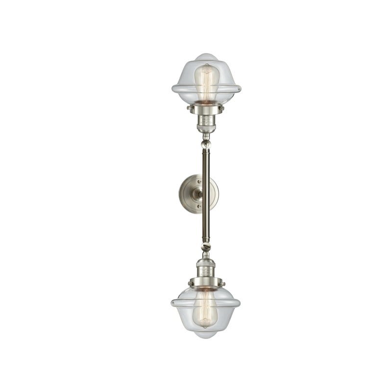 INNOVATIONS LIGHTING 208L-G532 FRANKLIN RESTORATION SMALL OXFORD 7 1/2 INCH TWO LIGHT WALL MOUNT VANITY LIGHT