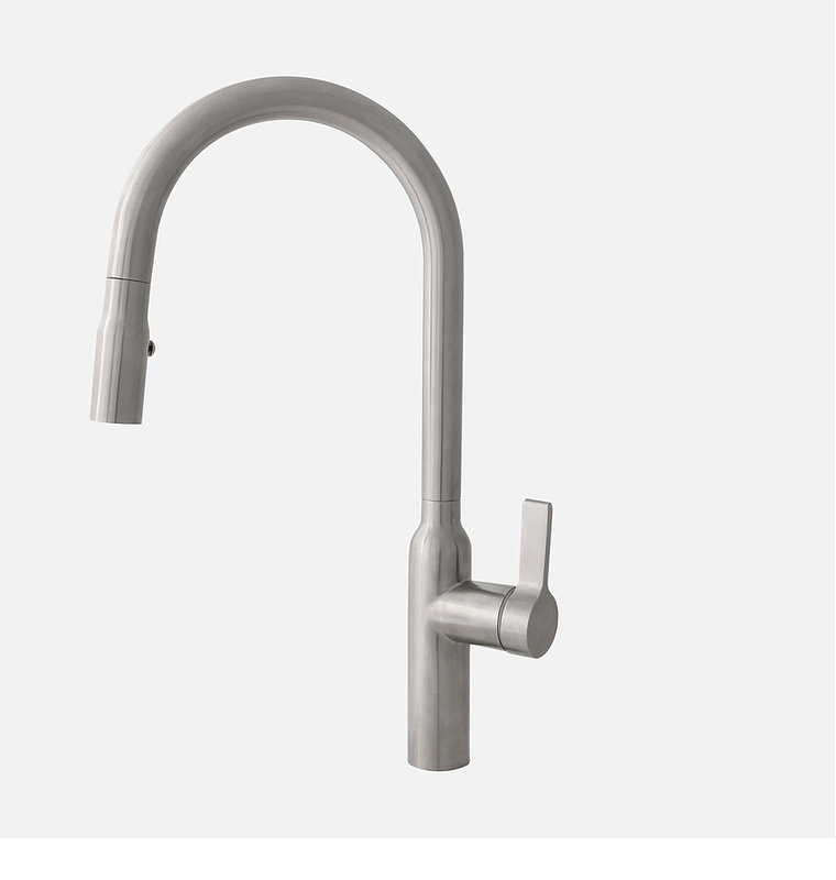 STYLISH K-133 18 5/8 INCH SINGLE HANDLE PULL-DOWN STAINLESS STEEL KITCHEN FAUCET