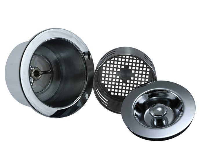 MOUNTAIN PLUMBING MT115 3 1/2 INCH KITCHEN SINK STRAINER WITH STOPPER LID AND LIFT-OUT BASKET
