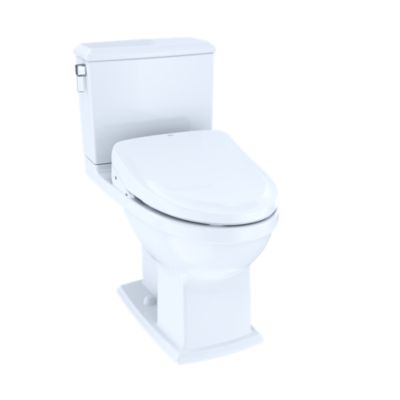 TOTO MW4943044CEMFG#01 CONNELLY WASHLET+ KIT TWO-PIECE ELONGATED 1.28/0.9 GPF TOILET WITH CLASSIC LID WASHLET S500E BIDET SEAT, COTTON WHITE