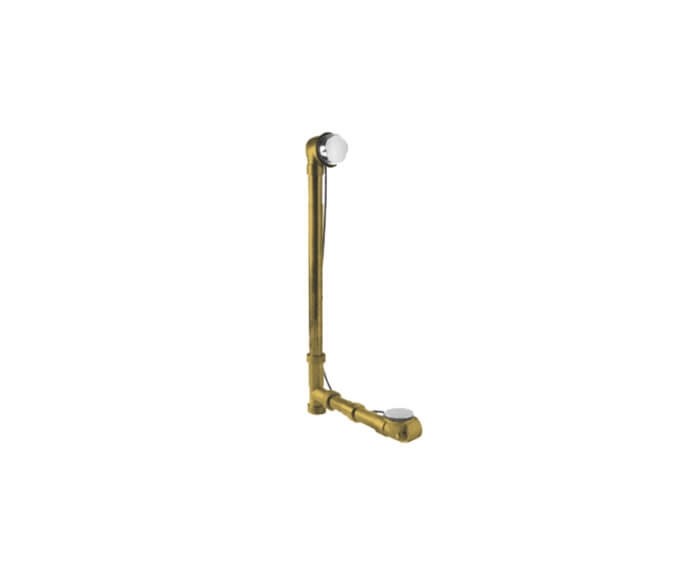 MOUNTAIN PLUMBING BDR20BR22 BRASS BODY CABLE OPERATED BATH WASTE AND OVERFLOW DRAIN WITH RIGID OVERFLOW NECK FOR 22 INCH TUB AND TRIM KIT