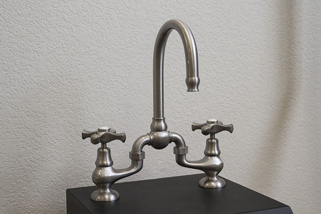 SONOMA FORGE BS-DM-FX BROWNSTONE 12 INCH TWO HOLES DECK MOUNT BRIDGE KITCHEN FAUCET WITH FIXED SPOUT