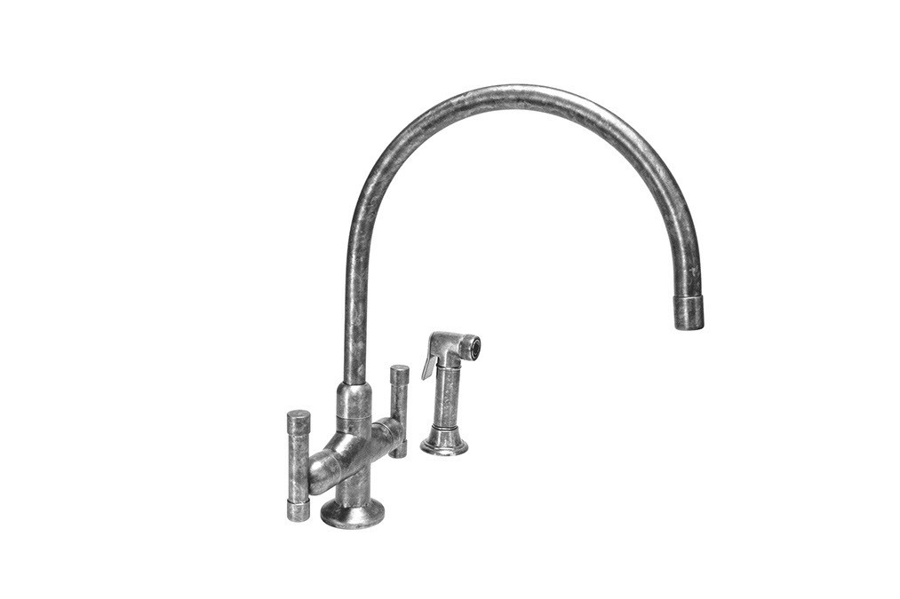 SONOMA FORGE CV-GN-LG-W/SP CUVEE 14 1/4 INCH TWO HOLES DECK MOUNT KITCHEN FAUCET WITH LARGE SPOUT AND SIDE SPRAY