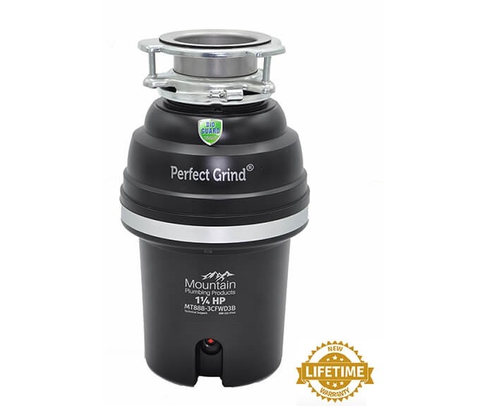 MOUNTAIN PLUMBING MT888-3CFWD3B PERFECT GRIND CONTINUOUS FEED 1 1/4 HP FOOD WASTE DISPOSER