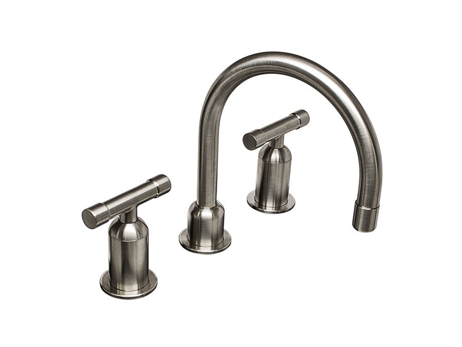 SONOMA FORGE WE-LAV-DM-GN WHEREVER 8 1/4 INCH THREE HOLES DECK MOUNT WIDESPREAD BATHROOM FAUCET WITH GOOSENECK SPOUT