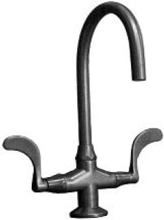 SONOMA FORGE WN-GN-FX WINGNUT 13 3/4 INCH SINGLE HOLE DECK MOUNT KITCHEN FAUCET WITH FIXED GOOSENECK SPOUT