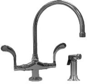 SONOMA FORGE WN-GN-LG-W/SP WINGNUT 14 1/2 INCH TWO HOLES DECK MOUNT KITCHEN FAUCET WITH LARGE GOOSENECK SPOUT WITH SIDE SPRAY
