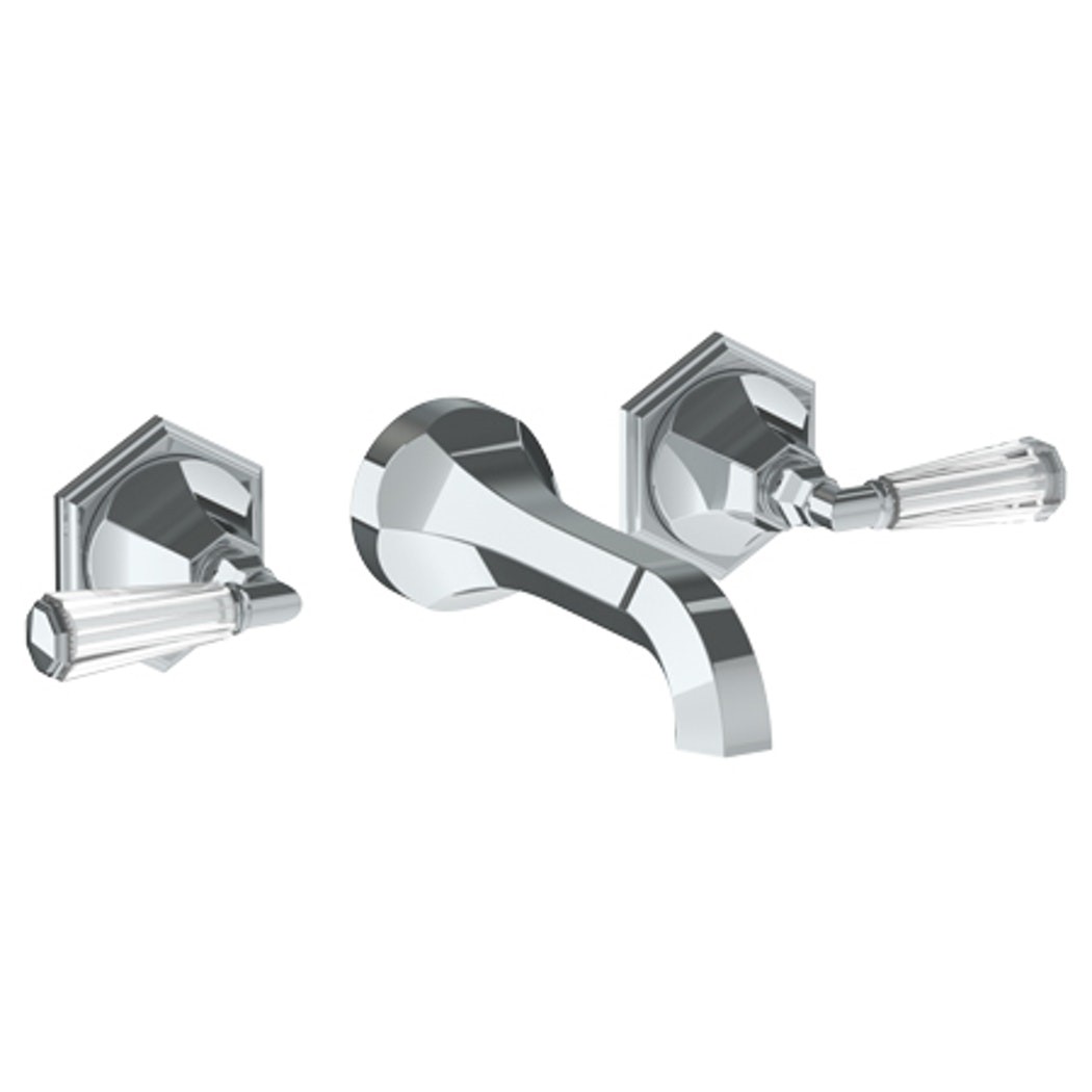 WATERMARK 314-2.2 BEVERLY THREE HOLES WALL MOUNT BATHROOM FAUCET WITH 6 3/4 INCH SPOUT REACH