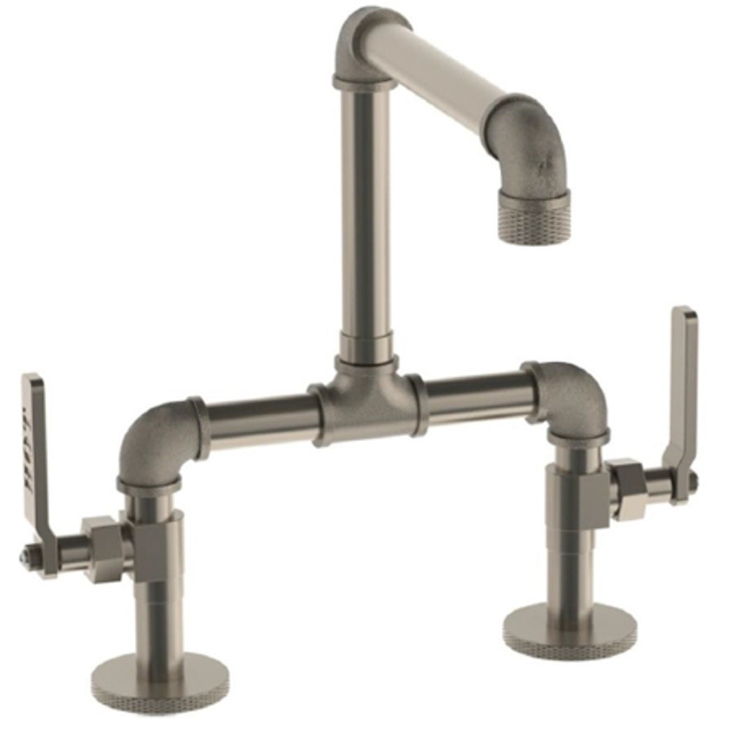 WATERMARK 38-7.5-L-V-EV4 ELAN VITAL 6 1/2 INCH TWO HOLES DECK MOUNT BRIDGE KITCHEN FAUCET WITH 12 INCH CENTER TO CENTER
