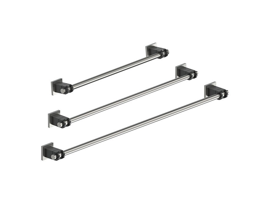 SONOMA FORGE ST-ACC-TB18 STRAP 18 INCH WALL MOUNT SINGLE TOWEL BAR - SATIN BLACK AND SATIN NICKEL