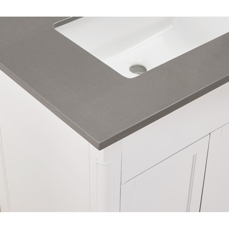ALTAIR 67073-CTP-CG MADRID 73 INCH STONE EFFECTS VANITY TOP IN CONCRETE GREY WITH WHITE SINK