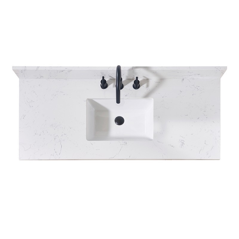 ALTAIR 72049-CTP-AW TRENTO 49 INCH STONE EFFECTS VANITY TOP WITH WHITE SINK - AOSTA WHITE