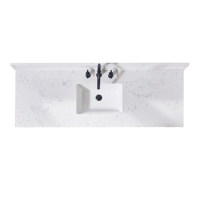 ALTAIR 72061S-CTP-AW TRENTO 61 INCH STONE EFFECTS VANITY TOP WITH SINGLE WHITE SINK - AOSTA WHITE