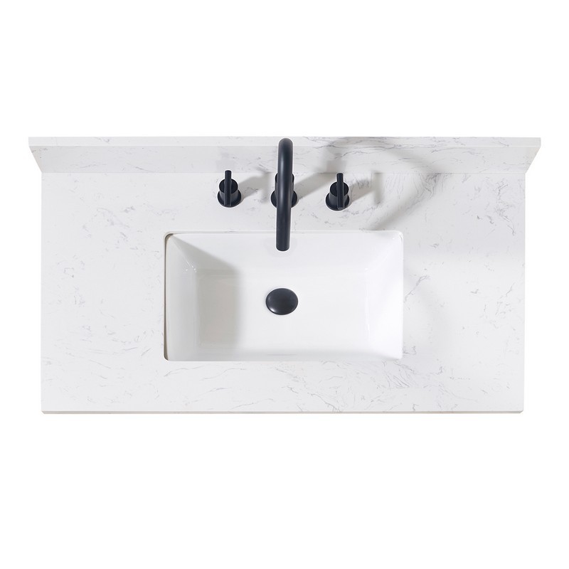 ALTAIR 75037-CTP-AW ODERZO 37 INCH STONE EFFECTS VANITY TOP WITH WHITE SINK - AOSTA WHITE