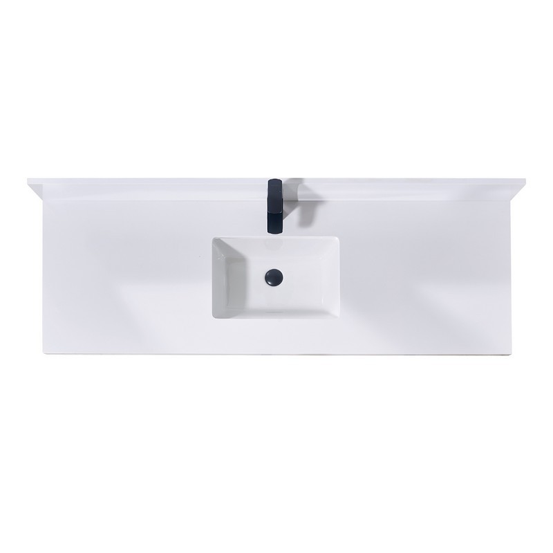 ALTAIR 76061S-CTP-SW CAORLE 61 INCH STONE EFFECTS VANITY TOP WITH SINGLE WHITE SINK - SNOW WHITE