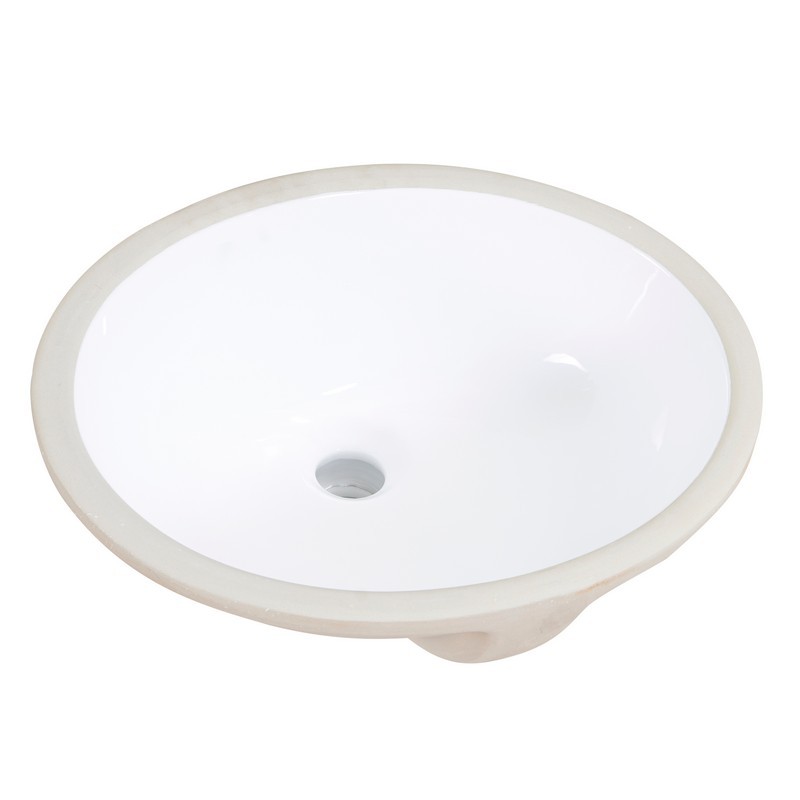 ALTAIR 9003-BAS-WH LILY 18 3/8 INCH OVAL CERAMIC UNDERMOUNT BATHROOM SINK - WHITE