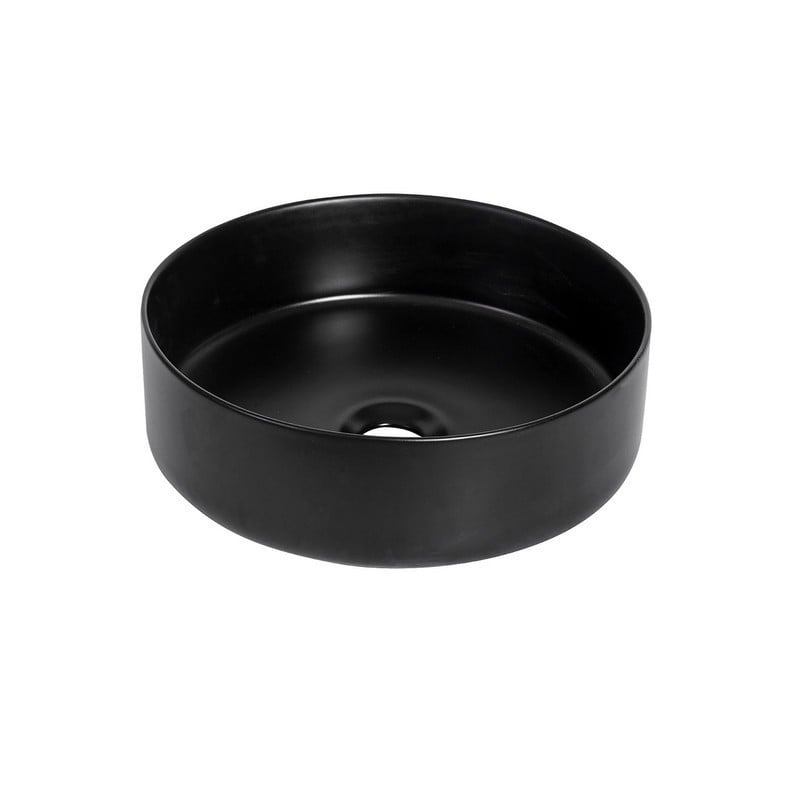 ALTAIR 9010-BAS-BL SABINE 14 1/4 INCH ROUND CERAMIC VESSEL BATHROOM SINK - BLACK