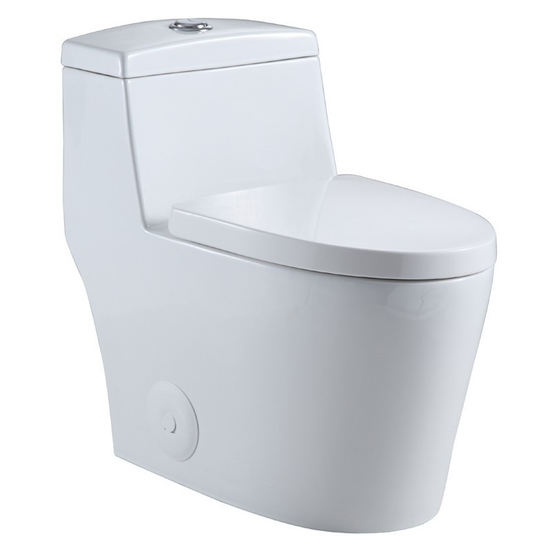 ALTAIR T280 SAVONA DUAL FLUSH ELONGATED ONE-PIECE TOILET WITH SEAT - WHITE