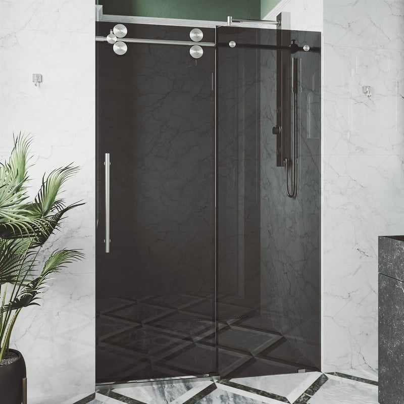 VIGO VG6041BLK7274 ELAN 72 X 74 INCH FRAMELESS SLIDING SHOWER DOOR