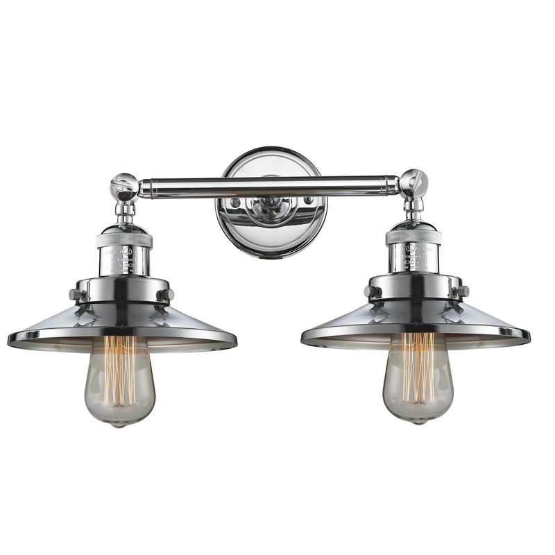 INNOVATIONS LIGHTING 208-PC-M7 FRANKLIN RESTORATION RAILROAD 18 INCH TWO LIGHT WALL OR CEILING MOUNT VANITY LIGHT