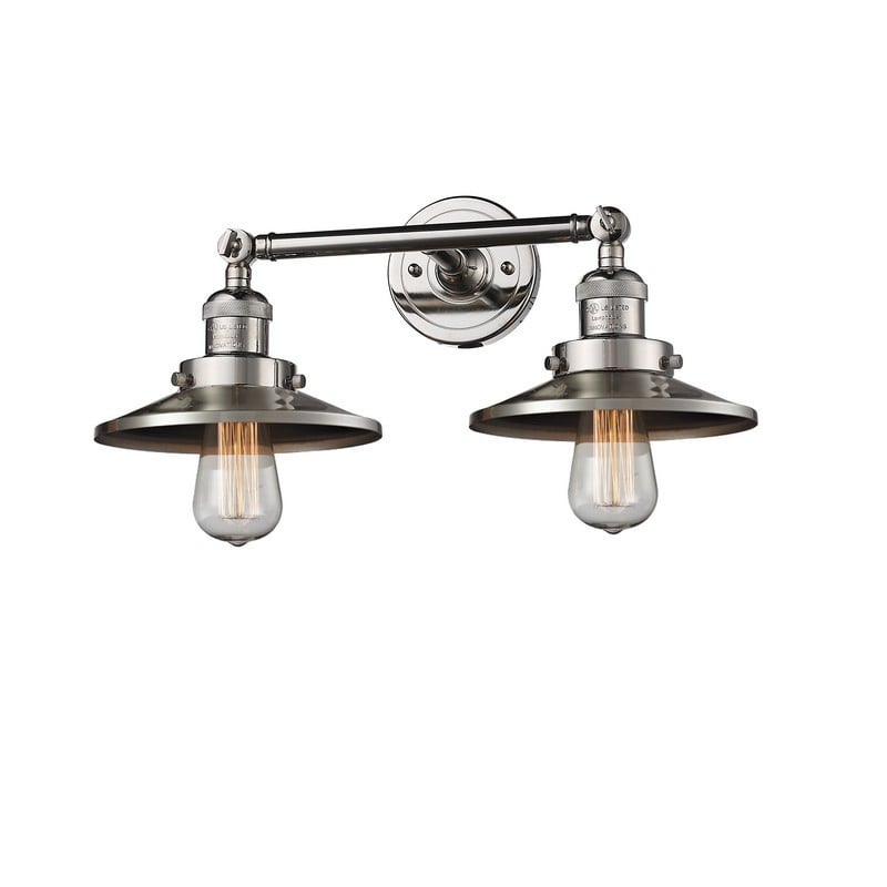 INNOVATIONS LIGHTING 208-PN-M1 FRANKLIN RESTORATION RAILROAD 18 INCH TWO LIGHT WALL OR CEILING MOUNT VANITY LIGHT