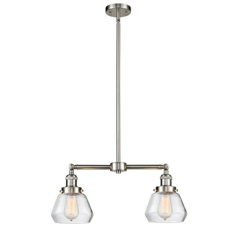 INNOVATIONS LIGHTING 209-G172 FRANKLIN RESTORATION FULTON 21 INCH TWO LIGHT CLEAR GLASS ISLAND LIGHT