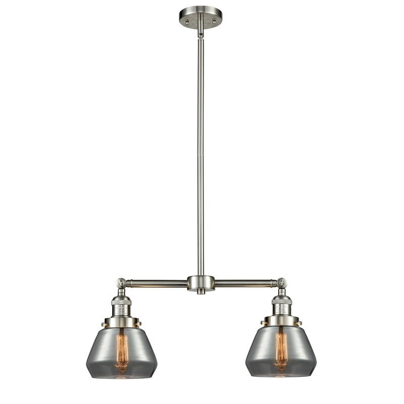 INNOVATIONS LIGHTING 209-G173 FRANKLIN RESTORATION FULTON 21 INCH TWO LIGHT SMOKED GLASS ISLAND LIGHT