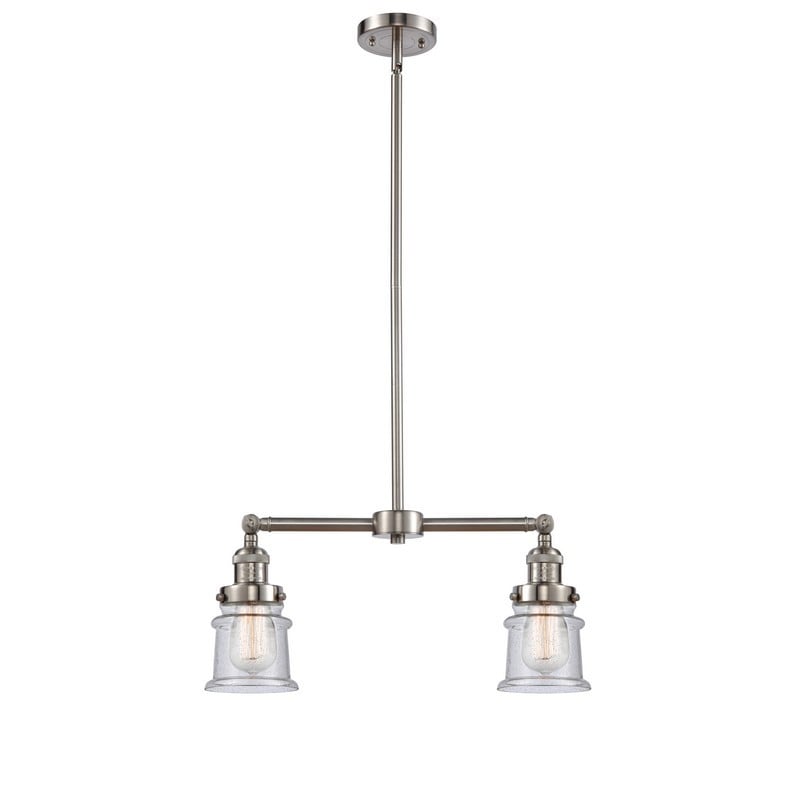 INNOVATIONS LIGHTING 209-G184S FRANKLIN RESTORATION SMALL CANTON 21 INCH TWO LIGHT CEILING MOUNT SEEDY GLASS ISLAND LIGHT