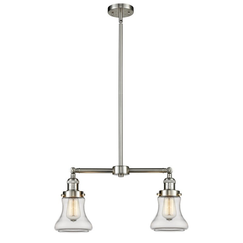 INNOVATIONS LIGHTING 209-G192 FRANKLIN RESTORATION BELLMONT 21 INCH TWO LIGHT CLEAR GLASS ISLAND LIGHT