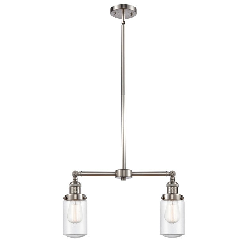 INNOVATIONS LIGHTING 209-G314 FRANKLIN RESTORATION DOVER TWO LIGHT 21 INCH CEILING MOUNT SEEDY GLASS ISLAND LIGHT