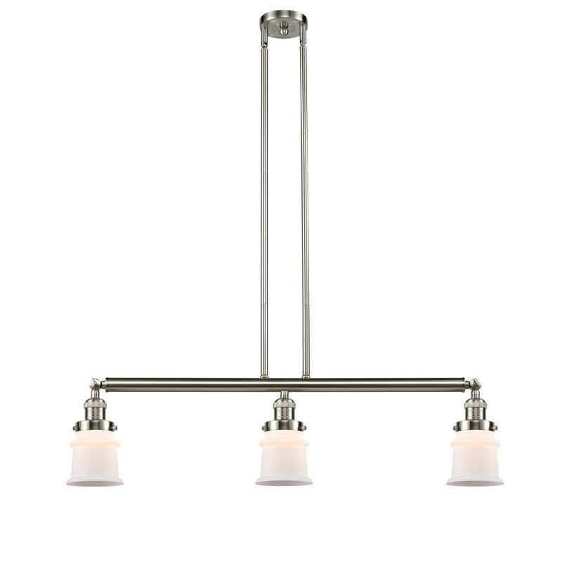 INNOVATIONS LIGHTING 213-G181S FRANKLIN RESTORATION SMALL CANTON 3 LIGHT 38 1/2 INCH MATTE WHITE GLASS ISLAND LIGHT