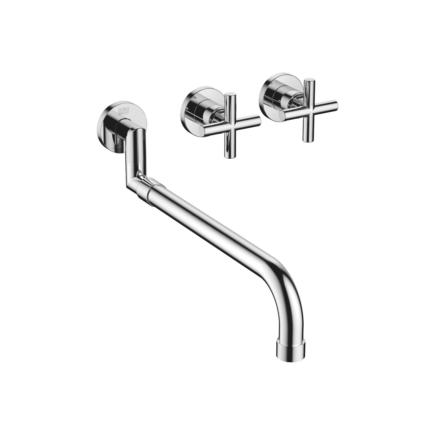 DORNBRACHT 36819892-060010 TARA THREE HOLES WALL MOUNT WIDESPREAD KITCHEN  FAUCET WITH PULL OUT SPOUT, PLATINUM MATTE