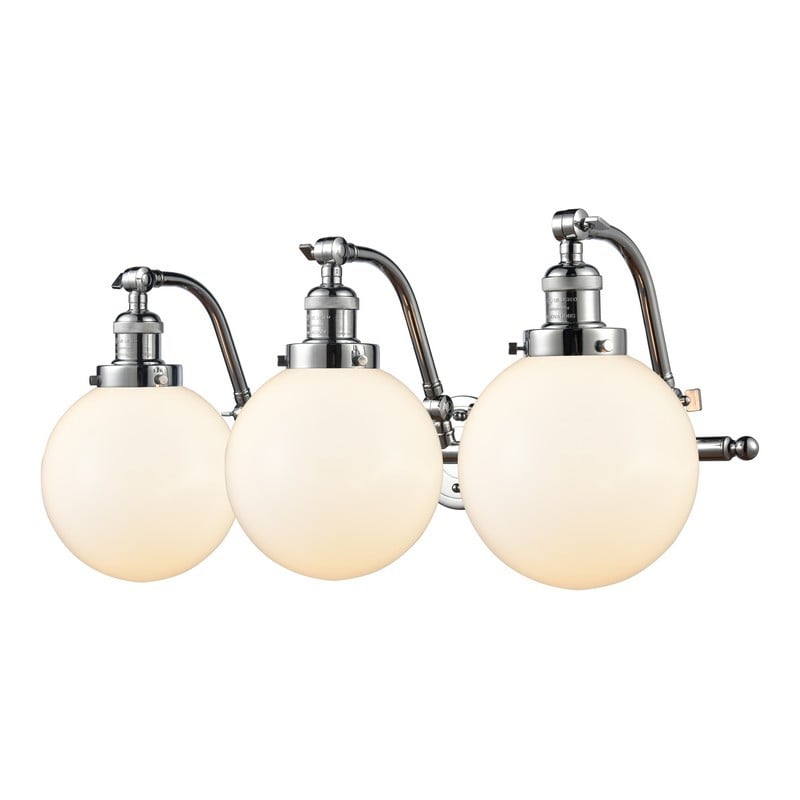 INNOVATIONS LIGHTING 515-3W-G201-8 FRANKLIN RESTORATION BEACON 28 INCH THREE LIGHT WALL MOUNT CASED VANITY LIGHT