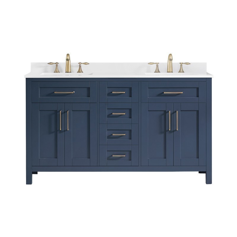 OVE DECORS 15VVA-TAHO60-045EI TAHOE 60 INCH MIDNIGHT BLUE VANITY WITH WHITE CULTURED MARBLE COUNTERTOP