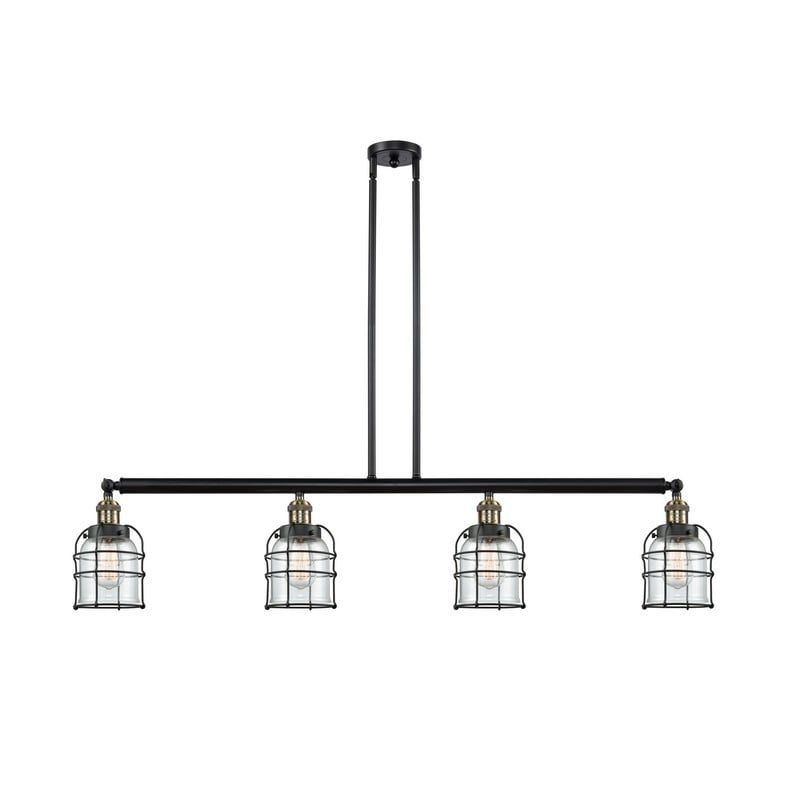 INNOVATIONS LIGHTING 214-G52-CE FRANKLIN RESTORATION SMALL BELL CAGE 4 LIGHT 49 5/8 INCH CLEAR GLASS ISLAND LIGHT