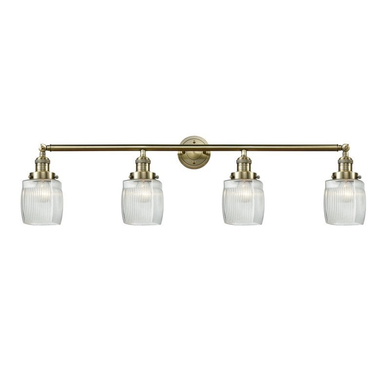 INNOVATIONS LIGHTING 215-G302 FRANKLIN RESTORATION COLTON 4 LIGHT 42 INCH CLEAR GLASS VANITY LIGHT