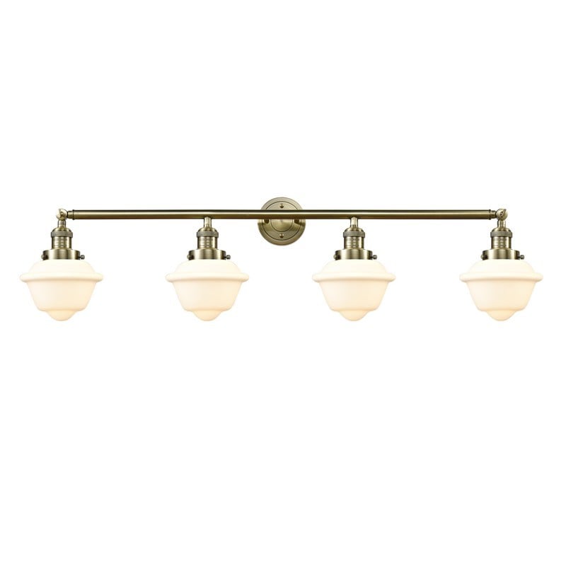 INNOVATIONS LIGHTING 215-G531 FRANKLIN RESTORATION SMALL OXFORD 4 LIGHT 46 INCH MATTE WHITE GLASS VANITY LIGHT